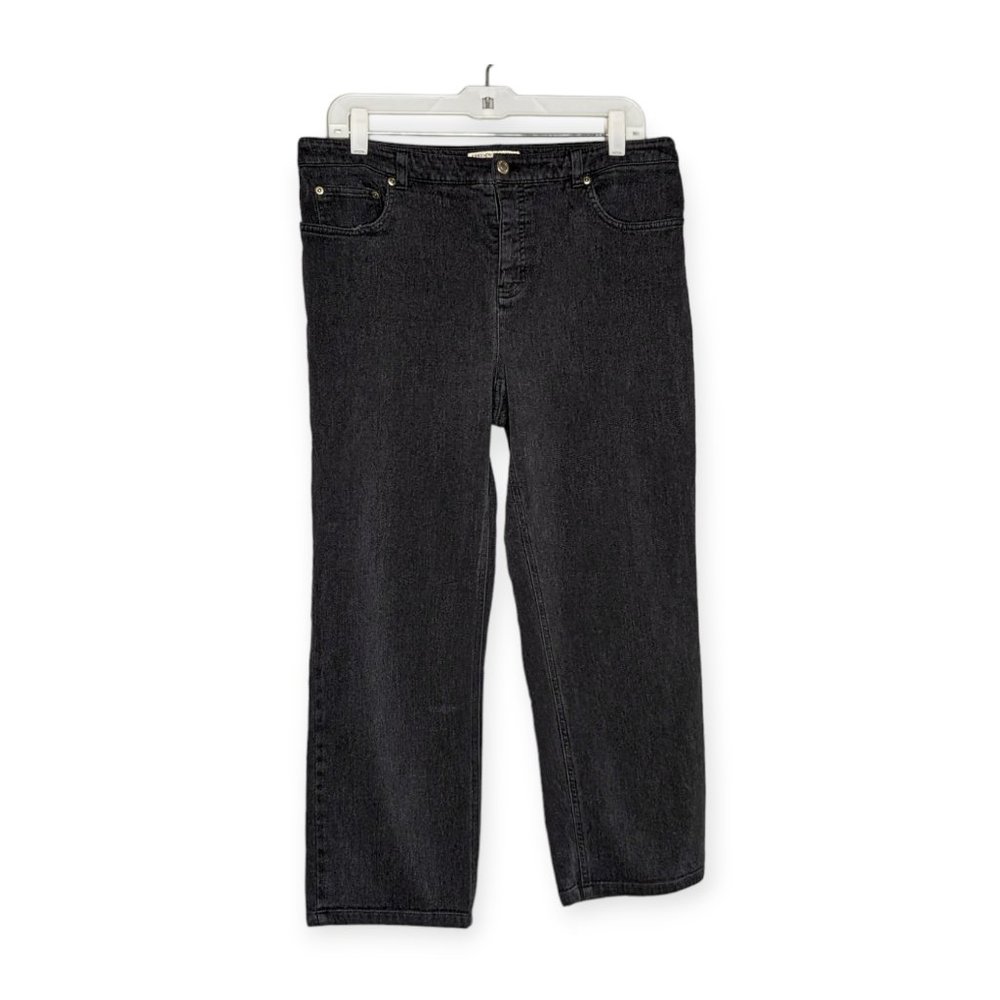 Jones New York Sport Gray Straight Jeans with Shape Control Size Large